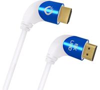 Câble de raccordement Oehlbach HDMI Fiche mâle HDMI-A, Fiche mâle HDMI-A 1.50 m blanc D1C42546 8K UHD, coudé à 90° vers la gauche