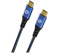Oehlbach Câble USB 3.0 USB Plus CC USB-C mâle vers USB-C mâle 1 m Bleu contacts dorés
