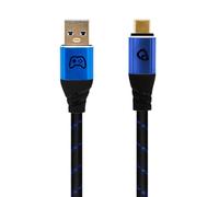 OEHLBACH GAMING New Game Blue - Câble USB Type-A vers type C 10 Gbps - Puissance de charge jusqu'à 60 W - Double blindage - Contacts plaqués or - 75 cm - Câble de jeu avec gaine en tissu - Rouge/noir