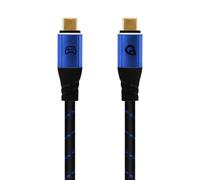 OEHLBACH GAMING New Game Blue - Câble USB Type-C 20 Gbps - Jusqu'à 240 W Power Delivery - Triple blindage - Contacts plaqués or - 2 m - Câble de jeu avec gaine en tissu - Bleu/noir