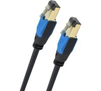 Oehlbach Giga Stream Câble réseau Cat 8.1 Streaming 40 Gbit/s RJ45 triple blindage TPE Gaine Twisted Pair - Cuivre OFC sans oxygène (streaming, jeux, réseau domestique) - Noir - 25 cm