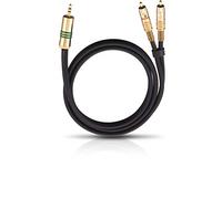 Câble audio Oehlbach 2056 [2x Cinch-RCA mâle - 1x Jack mâle 3.5 mm] 1.00 m noir contacts dorés