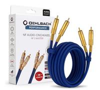 Oehlbach NF 1 Master 200 - Excellent câble Cinch Audio stéréo analogique - 2X Cinch/2x Cinch, fiches entièrement métalliques, Blindage - 2 m - Bleu