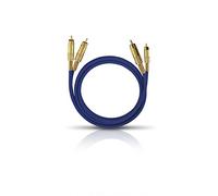 Oehlbach NF 1 Master 500 - Excellent câble Cinch Audio stéréo analogique - 2X Cinch/2x Cinch, fiches entièrement métalliques, Blindage - 5 m -Bleu