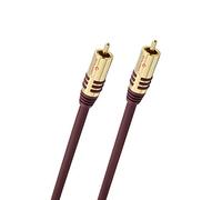 OEHLBACH NF Sub Câble Subwoofer Cinch OFC 3m Bordeaux | Pour caisson de basses actif & ampli-tuner AV | Double blindage anti-parasites | Connecteurs plaqués or 24 carats