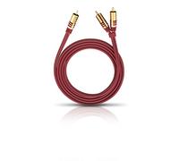 Oehlbach NF Y-Sub 200 - Câble Y-Cinch Subwoofer - 2X Cinch/1x Cinch - Câble Flexible avec Blindage Efficace - 2 m - Rouge