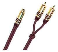 Oehlbach D1C20560 NF Y-Sub Adapter Cinch-RCA audio Adaptateur [2x Cinch-RCA mâle - 1x Cinch-RCA femelle] bordeaux