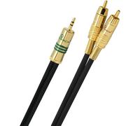Câble audio Oehlbach 2056 [2x Cinch-RCA mâle - 1x Jack mâle 3.5 mm] 1.00 m noir contacts dorés