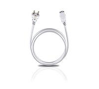 Oehlbach Powercord C13 / 150 - Cordon d'alimentation avec fiche résistante aux Chocs et Prise de Courant - Très Souple, Excellente fiabilité de Contact - 1,50 m - Blanc