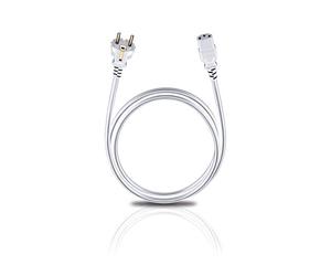 Oehlbach Powercord C13 / 150 - Cordon d'alimentation avec fiche résistante aux Chocs et Prise de Courant - Très Souple, Excellente fiabilité de Contact - 1,50 m - Blanc