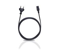 Oehlbach Powercord C7 / 150 - Cordon d'alimentation 2 pôles avec Prise Euro (CEE7/16) - Très Flexible, Excellente fiabilité de Contact - 1,5m Noir