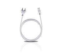 Oehlbach Powercord C7 / 300 - Cordon d'alimentation 2 pôles avec Prise Euro (CEE7/16) - Très Flexible, Excellente fiabilité de Contact - 3m Blanc