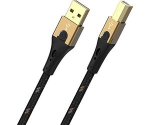OEHLBACH Primus AB Câble USB, USB-A vers USB-B 2.0, 0,5 m, Noir/Or | 480 Mbit/s, cuivre HPOCC, triple blindage, connecteurs métal plaqués or