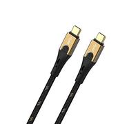 OEHLBACH Primus Câble USB de type C vers type C - State of the Art - Super Speed 10 Gbit/s 40 W Charge rapide Charge rapide très flexible HPOCC triple blindage 4K 60 Hz - Couleur noir/doré - 2 m
