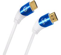 OEHLBACH Shape Magic 40-8K Câble HDMI 2.1 ultra haute vitesse - Certifié 48 Gbps (fiche coudée à 40 °, triple blindage OFC en cuivre entièrement métallique), blanc, 1,5 m
