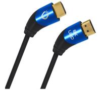 OEHLBACH Shape Magic 40-8K Câble HDMI 2.1 ultra haute vitesse - Certifié 48 Gbps (fiche coudée à 40 °, triple blindage OFC en cuivre monté), noir, 1 m
