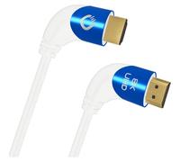 OEHLBACH Shape Magic 90 UHD Câble HDMI 2.1 8K Ultra High Speed - Certifié 48 Gbps (fiche coudée à 90 °, cuivre OFC, 4K @ 120 Hz, 8K @ 60 Hz, eARC, HDR dynamique) blanc - 3 m