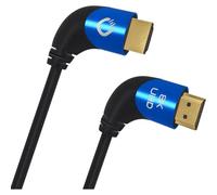 OEHLBACH Shape Magic 90 UHD - Câble HDMI Ultra High Speed 2.1 8K - Certifié 48 Gbps (connecteur coudé à 90 degrés, cuivre OFC, 4K @ 120Hz, 8K @ 60Hz, eARC, HDR dynamique, noir 3m