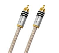 OEHLBACH SilverShield Flex Câble RCA audio numérique de qualité supérieure, conducteur SPOFC, conducteur de blindage tressé, 75 Ohm, transparent-argenté 0,5 m