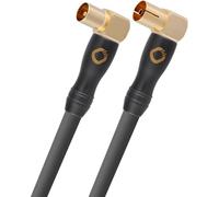 OEHLBACH Transmission Shift HD Câble d'antenne coudé à 90° (fabriqué en Allemagne - Câble coaxial 4K UltraHD pour TV, radio, télévision par câble - HDTV, blindage 4 positions) - 6 m Anthracite