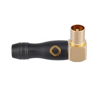 Oehlbach Transmission Shift M90 Fiche d'antenne IEC coaxiale (m) (fiche coudée, adaptateur, vissable) plaqué or pour connexion TV/radio - 1 pièce