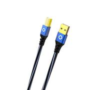 Oehlbach USB Plus B - USB - Câble d'imprimante Type A vers Type B - Gaine en PVC - OFC - Bleu/Noir - 1 m