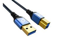 Oehlbach USB Plus B3 - USB 3.0 - Câble d'imprimante Audio Type A vers Type B - Gaine en PVC - OFC - Bleu/Noir - 50 cm