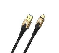 Oehlbach Câble Primus AC USB A vers C 10 Gbps 60 W gaine tissu HPOCC Noir/Doré