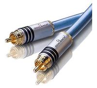 Cinch-RCA audio Câble de raccordement [2x Cinch-RCA mâle - 2x Cinch-RCA mâle] 1.50 m bleu contacts dorés Oehlbach XXL® Series 2