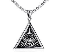 Oeil de Dieu Triangle Titane Acier Hommes Colliers Pendentif Punk pour Petit ami Hip hop Rock fête Bijoux créativité Cadeau