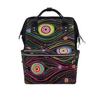 Oeil De Plume De Paon Sac à Langer Sac à Dos Grande Capacité Multifonction Sac à Couches pour Voyage Maman Femme Papa