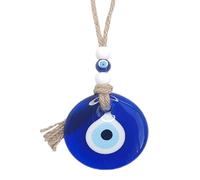 Oeil Grec,Bleu Mauvais Oeil Verre Pendentif Decoration Voiture Pendentif de Fenêtre Nazar Boncuk Amulettes Porte-Bonheur Maison Décoration Ornement Suspendu Excellent Cadeau Perles de Verre(7cm)