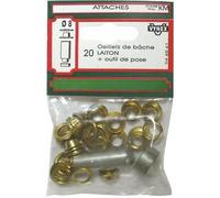 Oeillet bâche + outil - lot de 20 - D: 8 mm