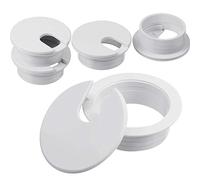 Oeillet de Bureau, Oeillet de Couvercle de Trou de Câble de Bureau en Plastique pour Organisateur de Fil de Table d'Ordinateur, Diamètre du Trou de Montage 35 mm/ 1,38 Pouces (Blanc, 4 Paquets)