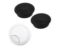 Oeillet de bureau, passe-câble 10 pièces/lot 60mm 50mm, couvercle trou fil Surface Port sortie Table d'ordinateur(Black,Hole size 60mm)
