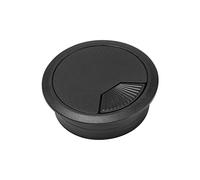 Oeillet de bureau, passe-câble en alliage d'aluminium, Table, couvercle trou fil rectangulaire, Port sortie avec brosse noire(60mm Black)