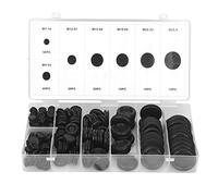 Oeillet en caoutchouc, 170pcs anneau de joint fermé noir Kit de joint de câble de câblage électrique Oeillet en caoutchouc avec boîte en plastique pour protéger les fils, les fiches et les câbles