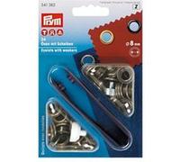 Prym Œillets Plus en métal Laiton antique 8 mm avec rondelles 24 pièces