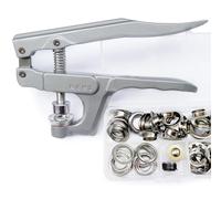 Oeillet Metallique 14mm avec Pince Lot de 80 œillets avec outil - Argenté Outil de réglage des œillets - Pour lacets, vêtements, sac à dos, cuir de chaussures