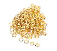 Oeillets Antiques, 100 Pièces Oeillets en Laiton de 6 Mm, Rivets Creux Double Face, Accessoires de Collection Artisanale pour Vêtements, Sac, Ceinture, Chaussure (Gold)