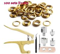 Oeillets en laiton avec Kit de pinces multifonctions, anneaux ronds pour l'artisanat du cuir, vêtements, chaussures, ceinture de sac, 5mm/6mm/8mm/10mm 10mm-QYTZ-02Bronze