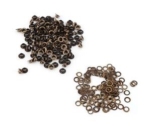Oeillets en métal, 100pcs oeillets avec rondelles pour cuir artisanat oeillets de couture bricolage ensembles oeillets oeillet avec boîte de rangement pour chaussures vêtements artisanat(6mm)