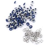 Oeillets en Métal Boucle Oeillets de Scrapbooking Oeillets Ronds 5mm 100 Ensembles de Haute Qualité Durable Multi Couleur DIY Artisanat Accessoires pour Cuir Tissu Vêtements (Bleu foncé)