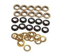 Oeillets en Métal, œIllets Ronds en Bronze Noir Et Or avec Trou Intérieur Rond, Petits œIllets Rivets, Accessoires de Maroquinerie pour Lacets, Ceintures, Sacs de Vêtements (12mm 20sets)