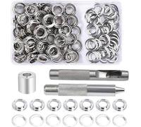 Oeillets Œillets Kit, 100 Ensembles Œillets 12 mm Œillets, Kit de réparation de bâche, avec 3pcs Grommet Outils à Oeillet Œillets Kit pour Bâche, Tissu, Rideaux et Fabrication