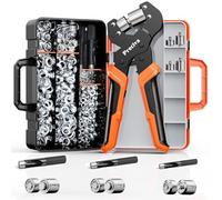 Oeillets Métalliques Kit 6/10/12 mm, Preciva kit d'outils pour œillets 3 tailles, Pinces à Perforateur robuste 300 œillets résistants à la rouille, mallette de rangement portable pour PVC, Bâche,Tissu