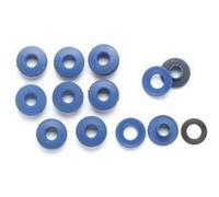 Perel Oeillets pour bâche 12 mm, Oeillets à Clipser en PVC Bleu, Lot de 10, Fixation Facile au Marteau pour bâches tentes et Bricolage