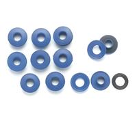 Perel Oeillets pour bâche 12 mm, Oeillets à Clipser en PVC Bleu, Lot de 10, Fixation Facile au Marteau pour bâches tentes et Bricolage