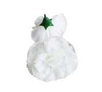 Oeillets rouges artificiels de 3.1 pouces, 40 pièces, têtes fleurs en soie, fausses for décoration mariage(White)
