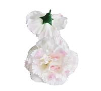 Oeillets rouges artificiels de 3.1 pouces, 40 pièces, têtes fleurs en soie, fausses for décoration mariage(White Pink)